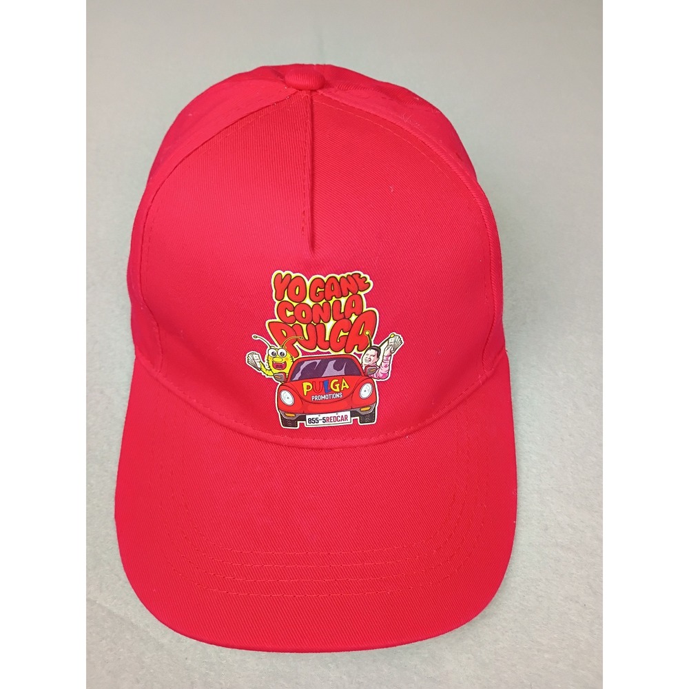 Pulga Promotions Yo Gane Con La Pulga Red Baseball Hat 855-5REDCAR Promo Cap